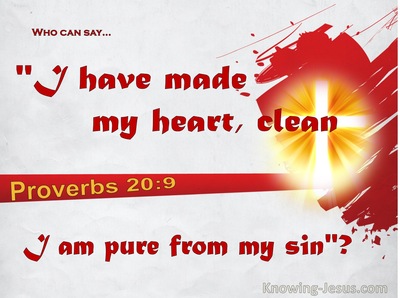 Proverbs 20:9 Who Can Say My Heart Is Clean (red)